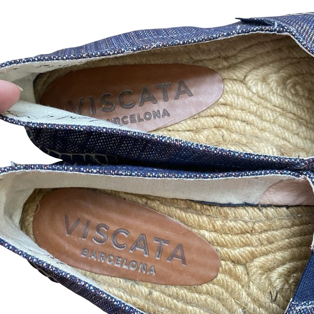 VISCATA Barcelona Canvas Espadrilles Sz 38 Handmade‎ Stripe Multicolor Comfort